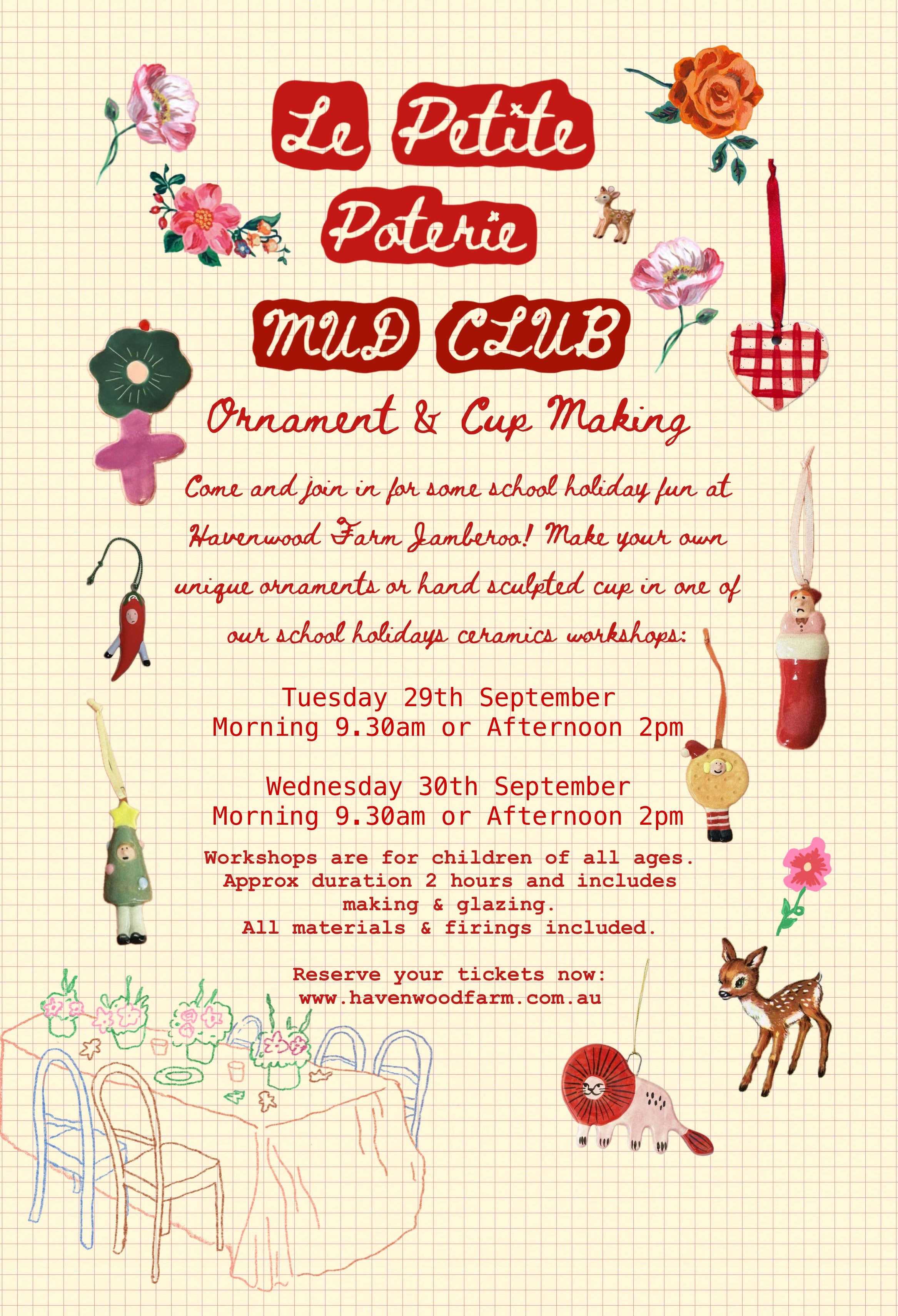 Tuesday 29/9 Afternoon Mud Club Workshop